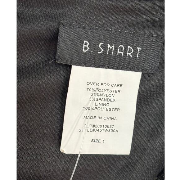 B. Smart Women's Black Sequined Long Sleeve Formal Dress Size 1 NWT #58588 - Picture 3 of 3